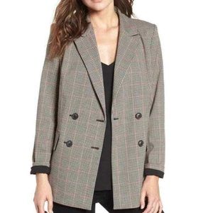 Oversized Boyfriend Blazer plaid houndstooth